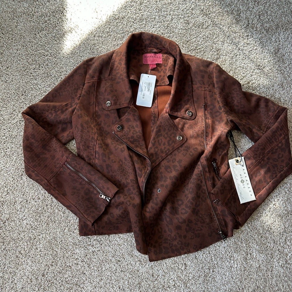 NWT Brown Leopard Print Women's Jacket